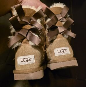 UGG Tan Boots with Ribbon Details